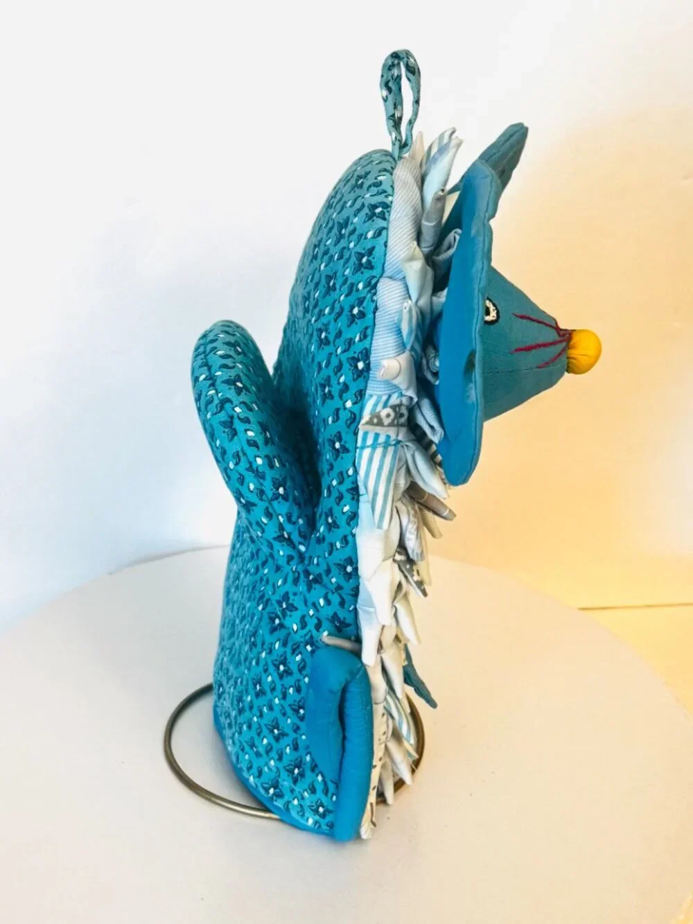 Mouse 3D Pot Holder Blue Handmade Kitchen Home Decor